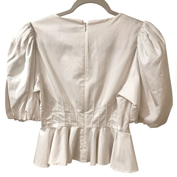 Hunter Bell Camille Puff Sleeve Peplum Top Feminine Cottagecore NWT, 2 - Picture 6 of 6